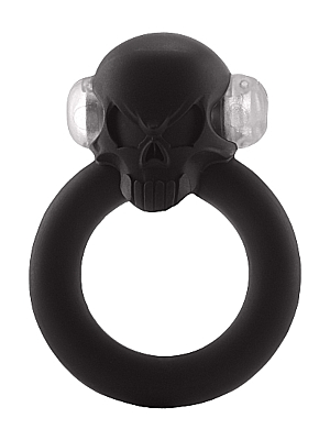 Δονούμενο Δαχτυλίδι Πέους Shadow Skull Cock Ring (Μαύρο) - Shots Media - Σιλικόνη