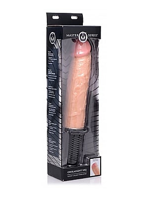 Onslaught 13 Mode XXL Vibrating Giant Dildo Thruster - Flesh