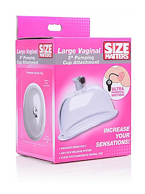 Large Vaginal 5 Inch Pumping Cup Attachment - Transparent