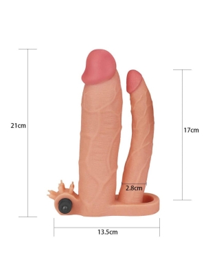 Προσθήκη 3" δονούμενης επέκτασης πέους, Double Penis Sleeve - Lovetoy