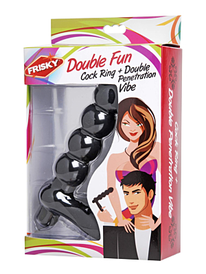 Double Fun Vibrating Cock Ring for Double Penetration - Xr Brands Frisky