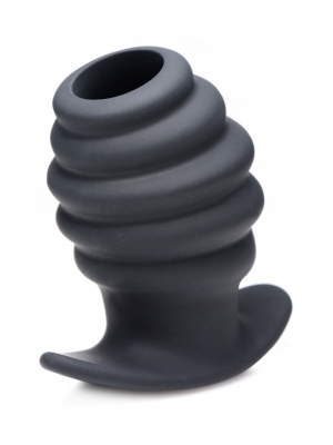 Hive Ass Tunnel 4" Silicone Ribbed Hollow Anal Plug - Large

