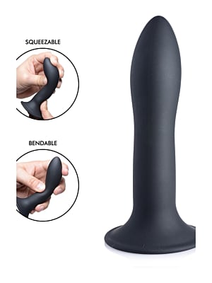 Squeezable Slender Penis (Μαύρο) - Μη Ρεαλιστικό Ομοίωμα Πέους Σιλικόνης XR Brands