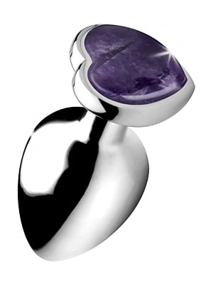 XR Brands Gemstones Amethyst Gem Large Anal Plug Heart