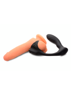 Silicone Prostate Plug with Cockring and Remote Control