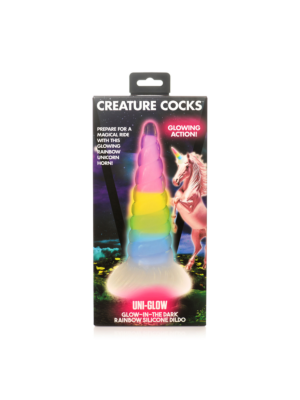 UniGlow - Glow-in-the-Dark Rainbow Silicone Dildo