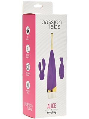 Alice Vibrator with 2 Pink Silicone Interchangeable Heads Passion Labs
