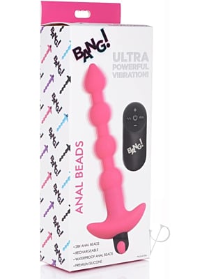 Vibrating Silicone Anal Beads & Remote Control - Pink