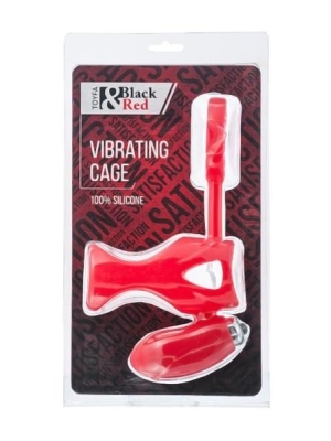 Black & Red - Penis ring with vibration - Red