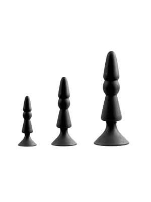 MENZSTUFF 3-PIECE ANAL CONE SET BLACK