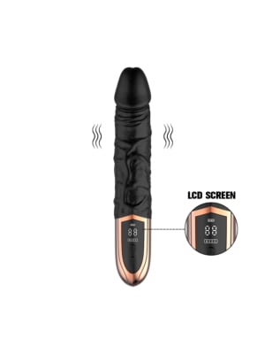 Black Orchid Vibrator LCD Screen 12 Vibration Modes Silicone Magnetic USB Black  JGF Toys