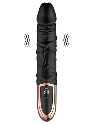 Black Orchid Vibrator LCD Screen 12 Vibration Modes Silicone Magnetic USB Black  JGF Toys