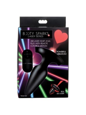 Laser Heart Medium Anal Plug w/ Remote Control