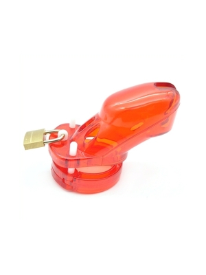 Chastity cage locky 8 x 3.3 cm Red