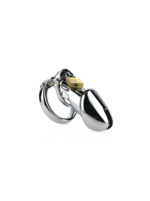 Steel Padlock chastity cage Silver