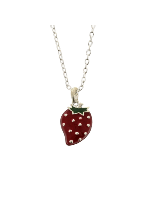 Strawberry Necklace on a 49cm Silver Chain (2 x 2.5cm Pendant)