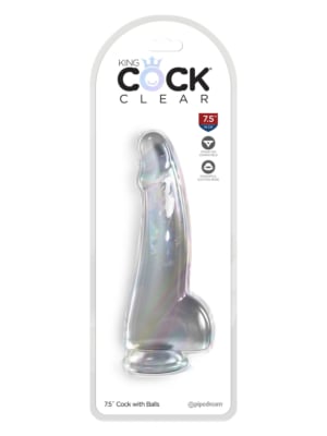 King Cock Clear 7.5" Cock With Balls