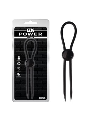 Αδιάβροχο Ρυθμιζόμενο Δαχτυλίδι Πέους GK Power Cocktie Cock Ring (Μαύρο) - Toyz4lovers