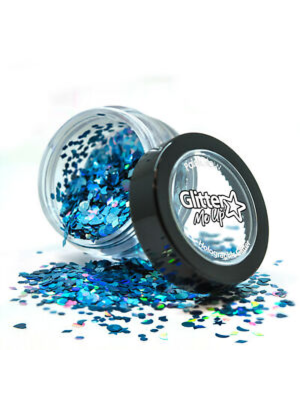 Holographic Loose Glitter Shapes - blue