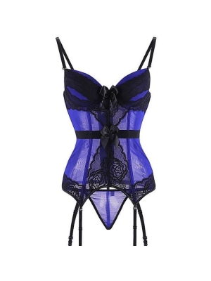 Corset with panties - Purple - OS