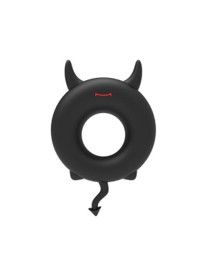 Devil Cock Ring - Μαύρο Ελαστικό Δαχτυλίδι Πέους - Κερατάκια