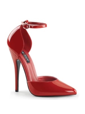 Devious high heels d-orsay pump red patent
