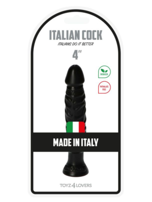 Ρεαλιστικό Ομοίωμα Πέους Italian Cock Teo με Βάση Βεντούζας 10,5 cm (Μαύρο) - Toyz4lovers