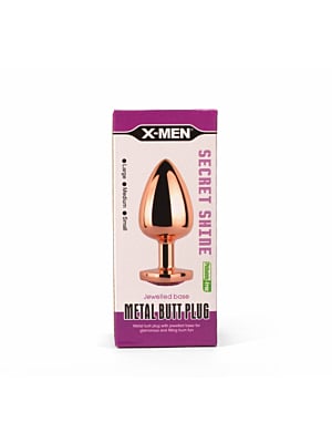 X-MEN Secret Shine Metal Butt Plug Rose Gold Heart S