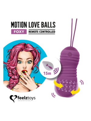 Δονούμενο Κολπικό Αυγό Motion Love Balls Foxy με Τηλεχειρισμό - Feelztoys - Μωβ