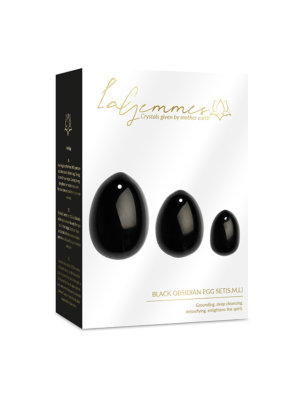 Κολπικά Αυγά Set La Gemmes Yoni Vaginal Eggs (S-M-L) - Μαύρος Οψιδιανός