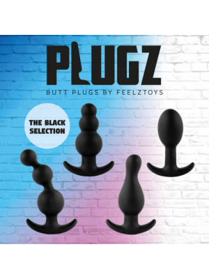 Πρωκτική Σφήνα Σιλικόνης Plugz Butt Plug Nr. 1 (Μαύρη) - Feelztoys