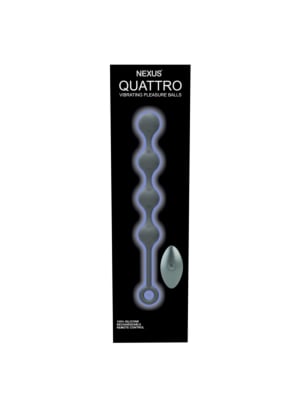 QUATTRO Remote Control Vibrating Pleasure Beads - Black