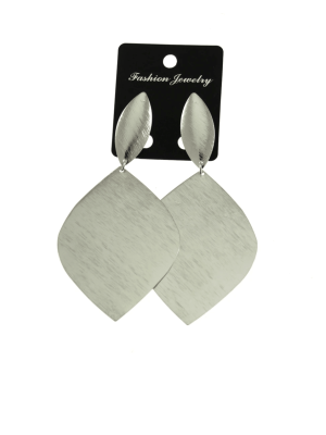 Silver Oval Disc Earrings