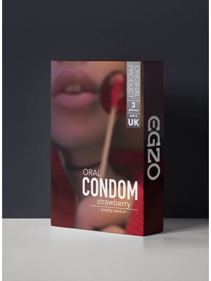 EGZO Oral condom STRAWBERRY 3pc