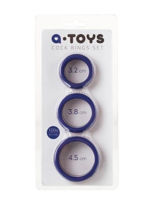 A-Toys Δαχτυλίδια Πέους Σετ (Μωβ) - ToyFa Cock Rings - 3 Τεμάχια