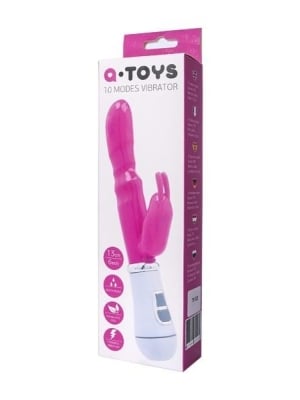 Μικρός δονητής κουνελάκι A-TOYS TPE ροζ 20 cm