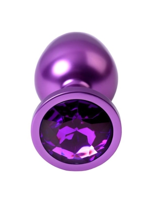 Purple anal plug Metal with a amethyst colored gem