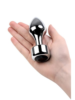 Metal by TOYFA Anal plug metal silver with diamond Black