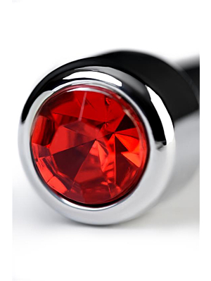 Ασημένιος Διαστολέας Ουρήθρας Urethral Plug με Κόκκινο Διαμάντι - ToyFa