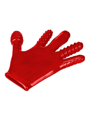 [TPR] Finger Fuck Textured Glove Red