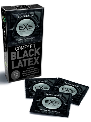 Προφυλακτικά EXS Comfy Fit Black Latex Condoms 12 pcs