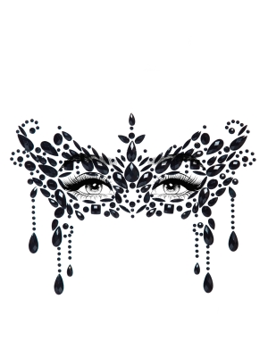 Αυτοκόλλητα Προσώπου Masquerade Face Jewels - Μαύρα