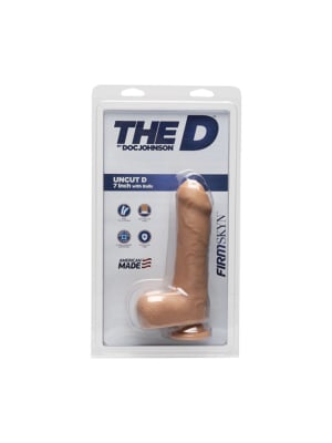 The D Uncut D With Balls Firmskyn 7in -Skin 18cm