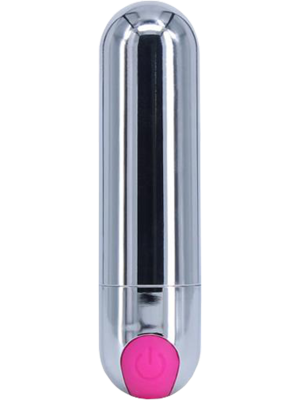 Strong Bullet Vibrator Silver/Pink USB 10 Function