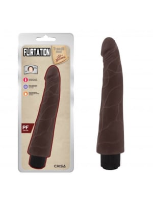Ρεαλιστικός Δονητής Flirtation Vibrating Dildo 24 cm (Brown) - Chisa