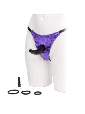 Fetish Fantasy Vibrating Wireless Beginner Strap-On Purple 4.5in