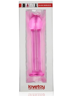 Γυάλινο Ομοίωμα Πέους Glass Romance Dildo 16 cm (Ροζ) - Lovetoy