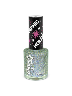 Holographic Glitter Nail Polish - Silver