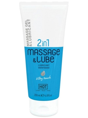 HOT 2 in 1 Massage Gel & Lubricant Silky Touch 200ml