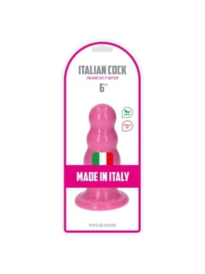 Πρωκτική Σφήνα Italian Cock Butt Plug με Βάση Βεντούζας 16,5 cm (Ροζ) - Toyz4lovers